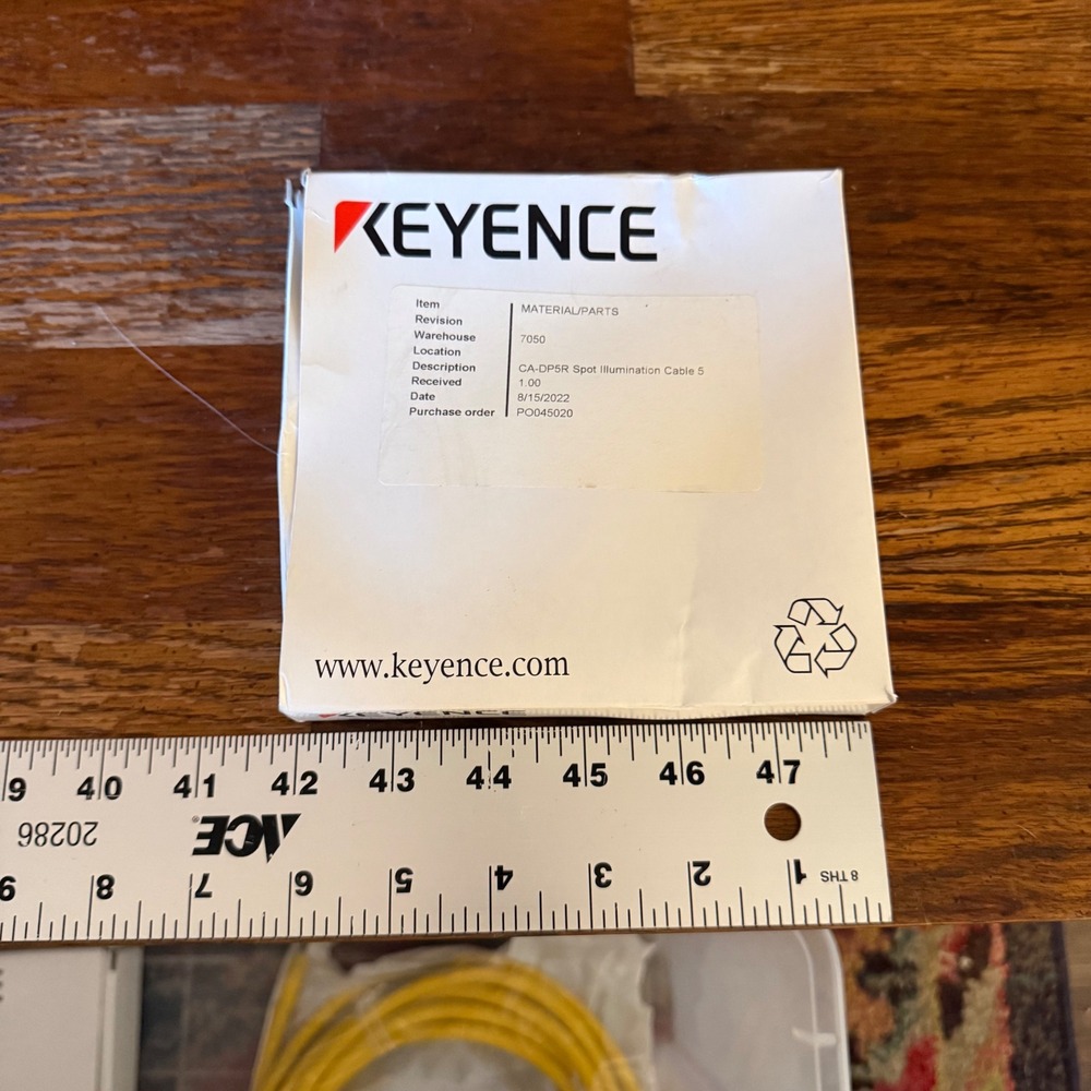 Keyence CA-DP5R Spot Illumination Cable 5 Yellow Industrial‎ Automation New